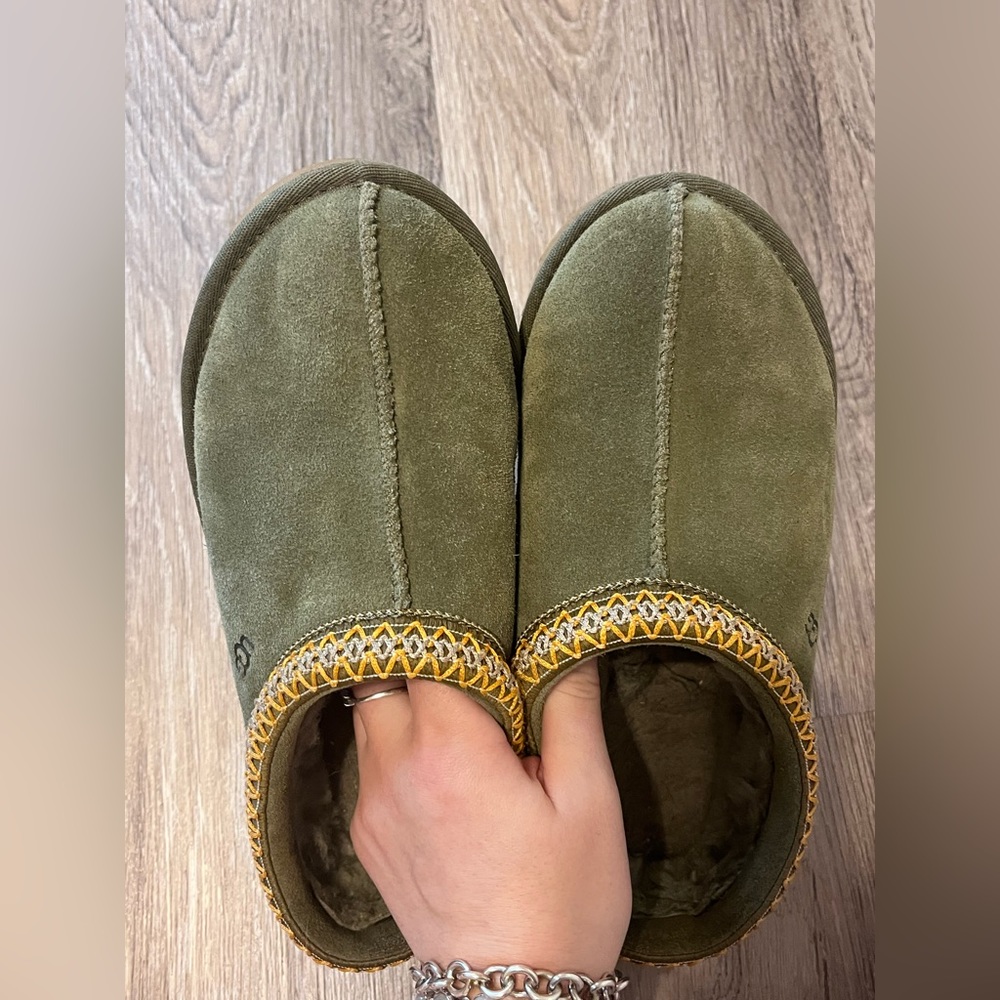 Green Ugg Tasman slippers